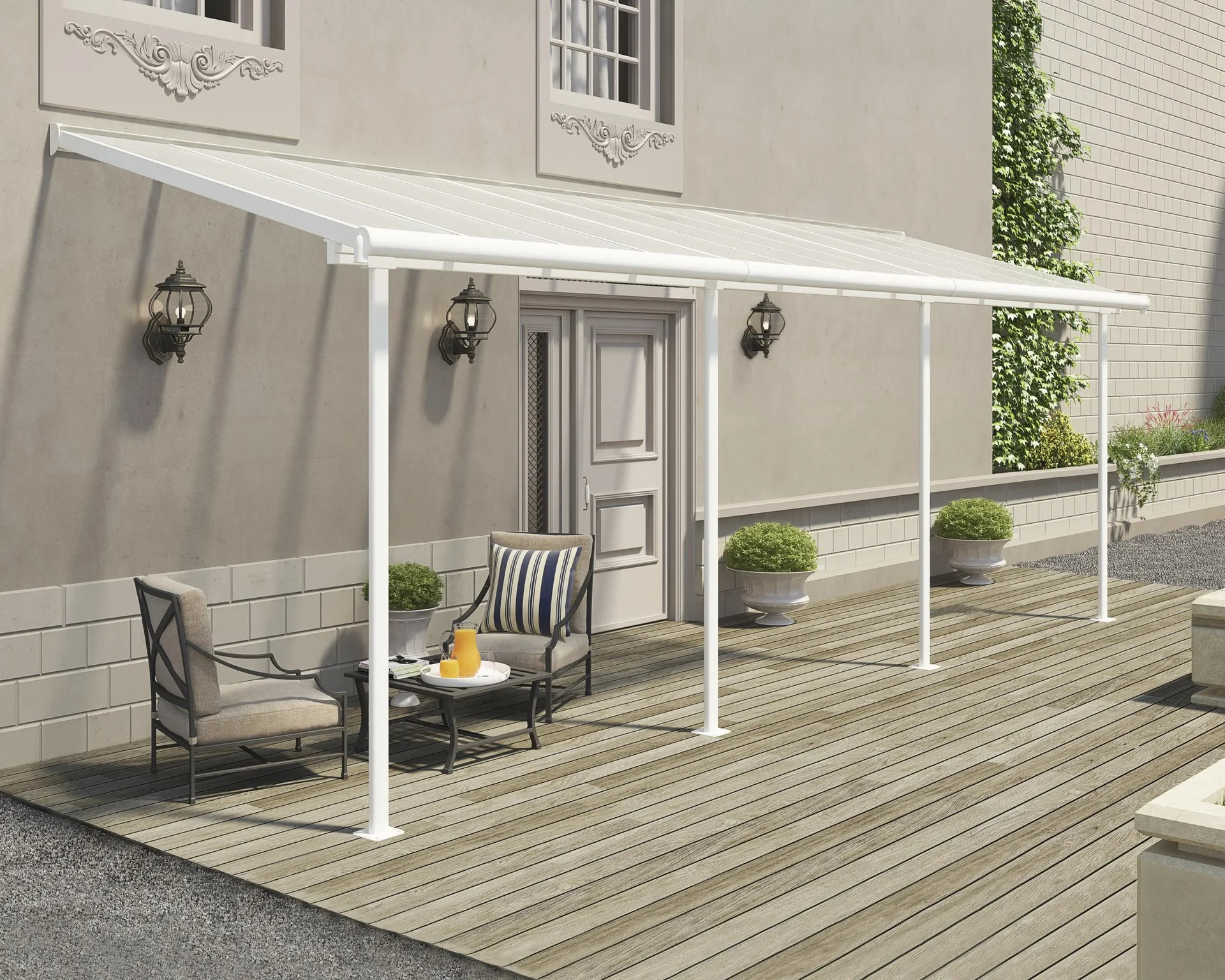 Terrassendach Sierra 230 x 670 cm weiß - 0