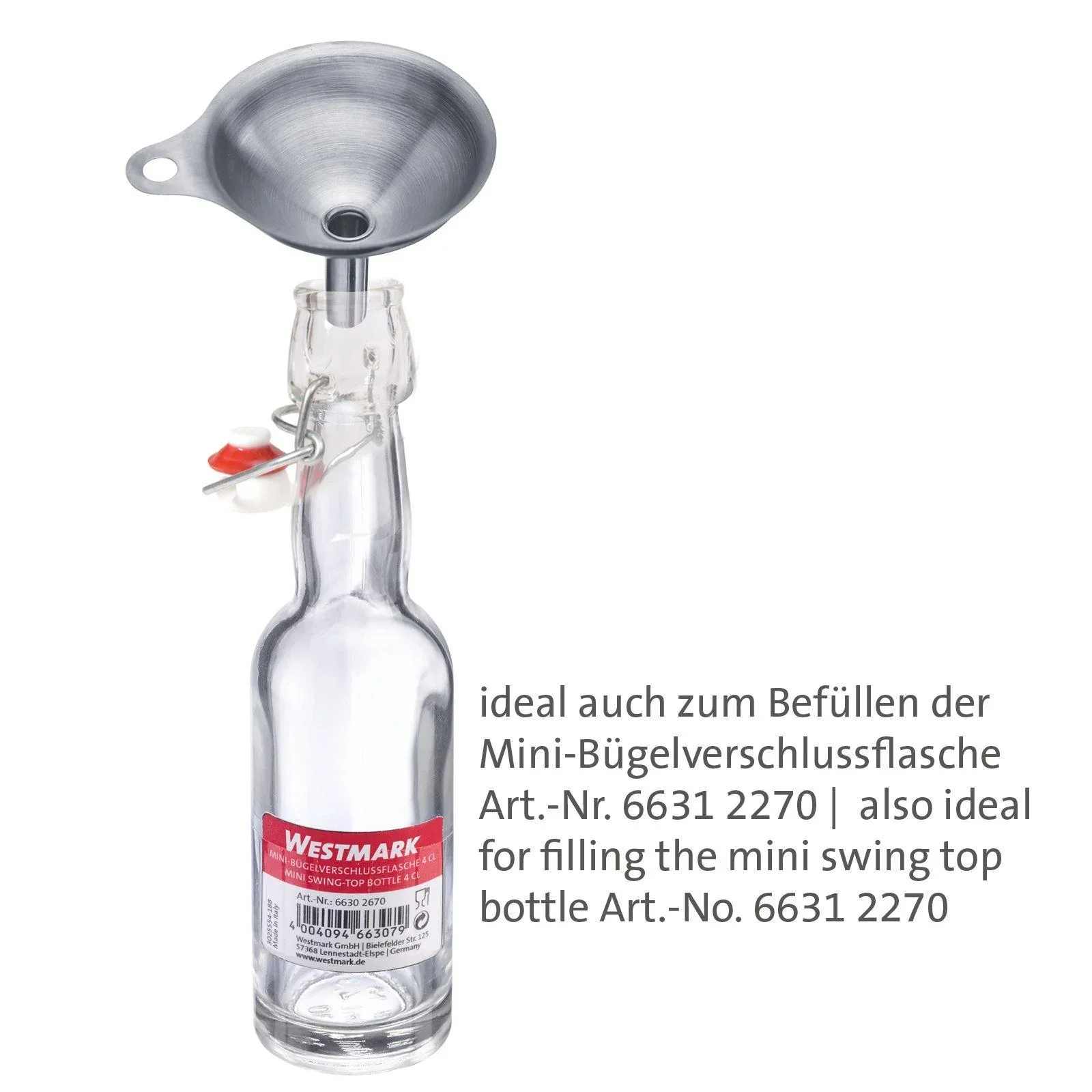 Trichter-Set Mini, 3-teilig, Edelstahl - Ø 4,5 cm/ 5,5 cm/ 7,5 cm - 6