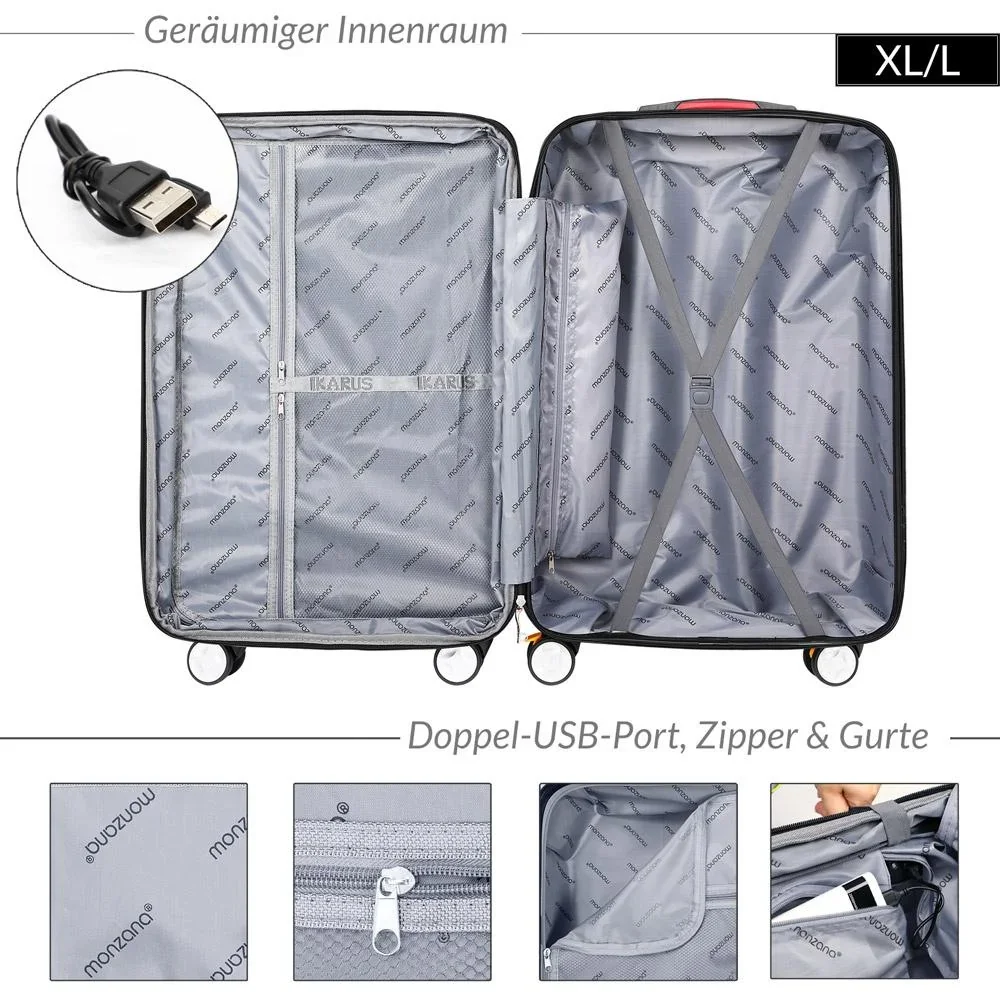 Hartschalenkoffer Ikarus Champagne XL aus ABS 105-154l 78x53x33cm - 2