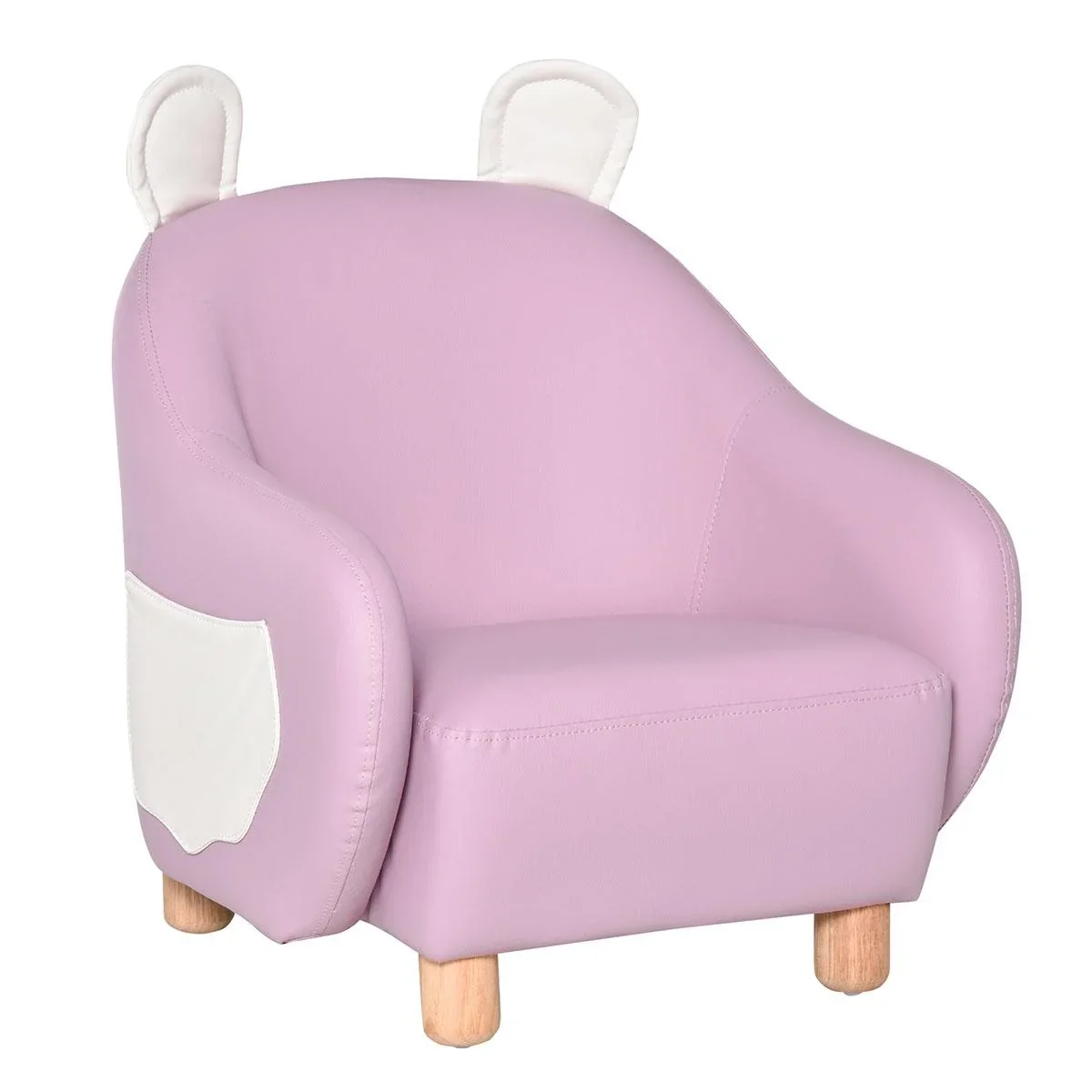 Kindersessel Kindersofa Kindercouch Stuhl Liegesofa mit niedlicher Tierform wasserdicht für 3-6 Jahre Kinder Rosa 50x53, - 2