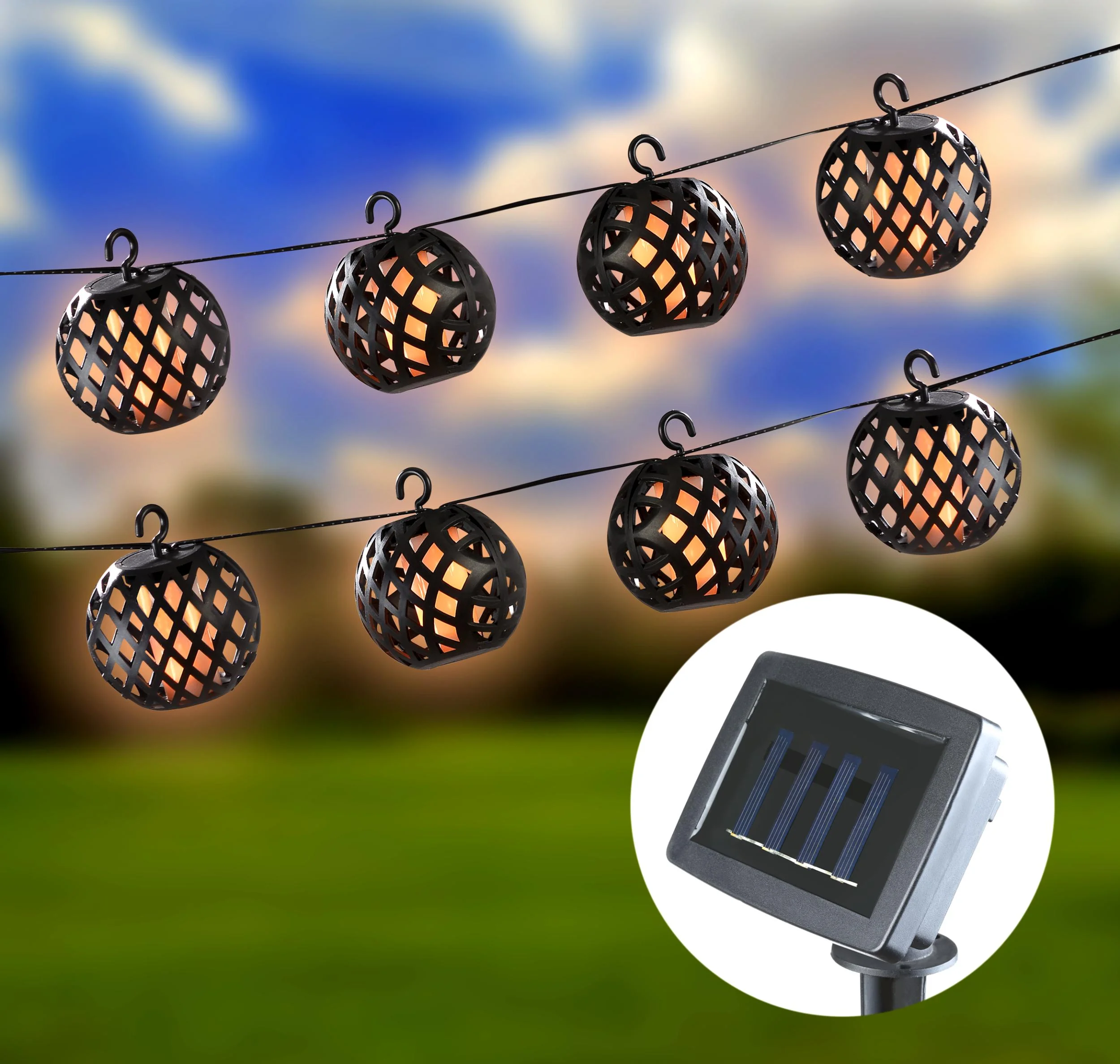 Solar LED-Lichterkette mit realistischem Flammeneffekt - 4