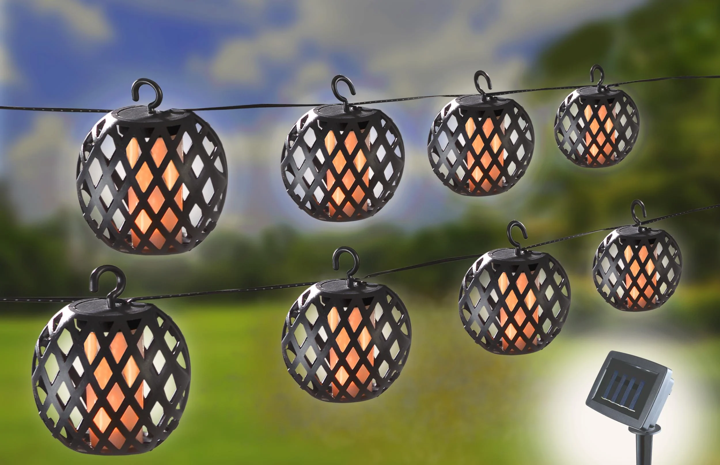 Solar LED-Lichterkette mit realistischem Flammeneffekt - 5