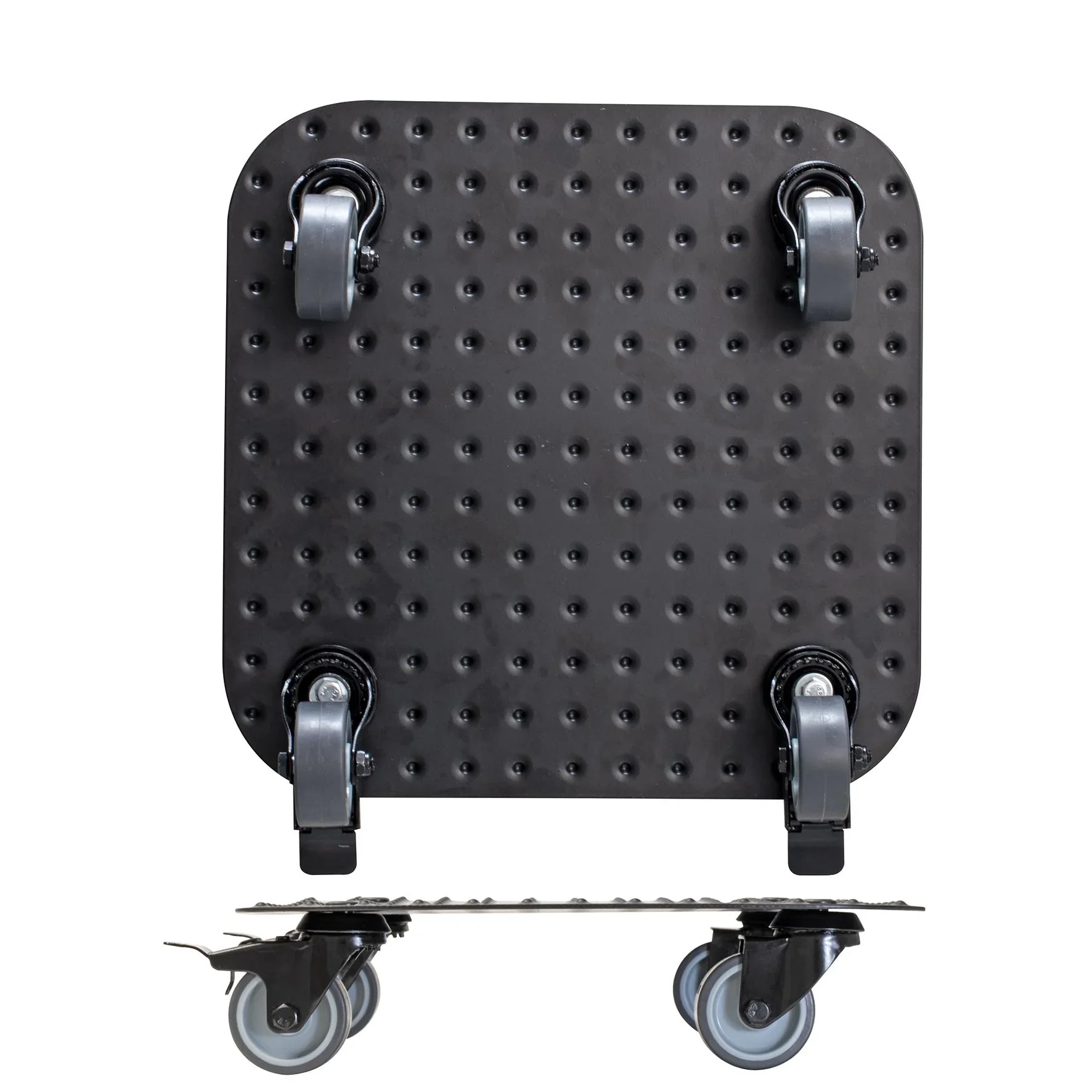 Multi Roller MR 7008, 29 x 29 x 7,5 cm, softe Rollen Ø 50 mm, Gleitlager, 2 Bremsen, Alu Riffelblech, Tragkraft 150 kg - 3