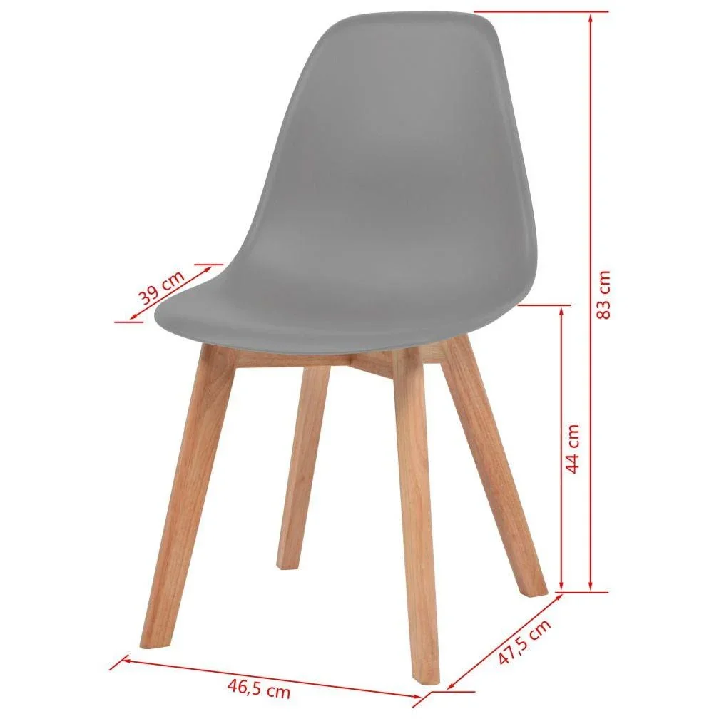Esszimmerstühle 4 Stück Kunststoff grau - 1