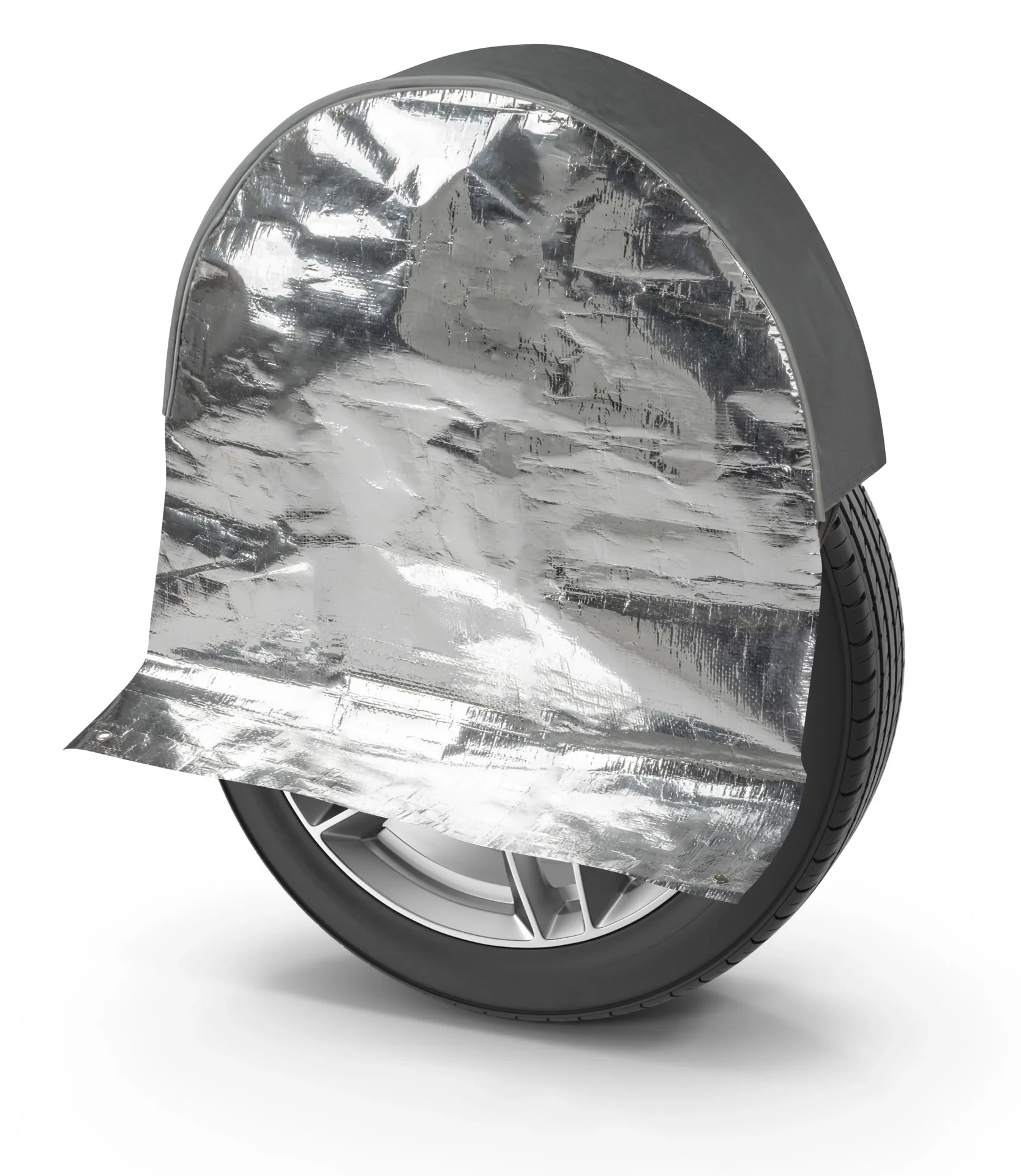 Thermoradabdeckung schützt vor UV Strahlen und Wettereinflüsse Aluminiumbe. für 15 bis 17 Zoll Reifen bis 195mm Breite - 0