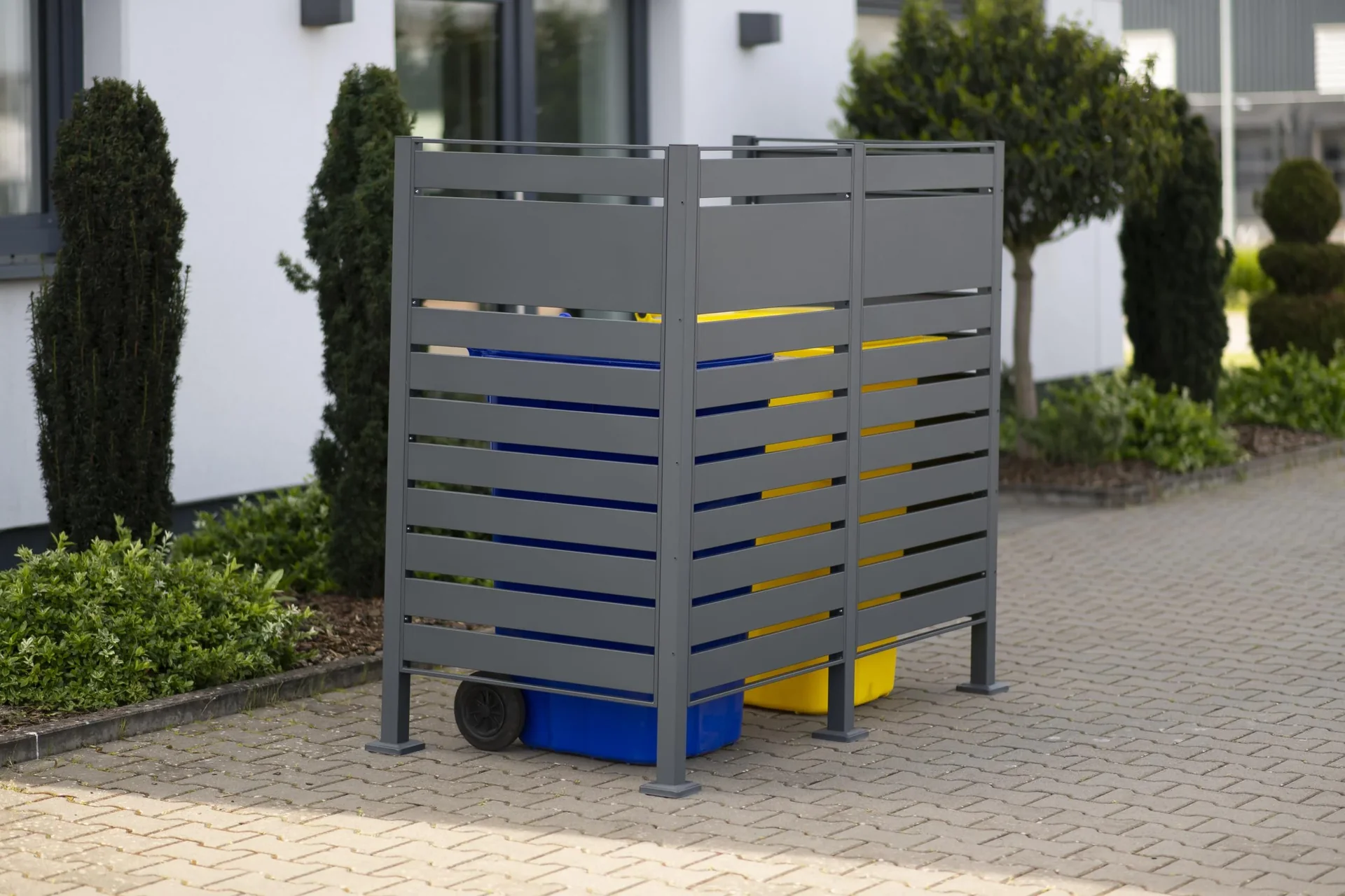 Mülltonnenverkleidung Planum 2er Box, 150 cm, antharzit - 5