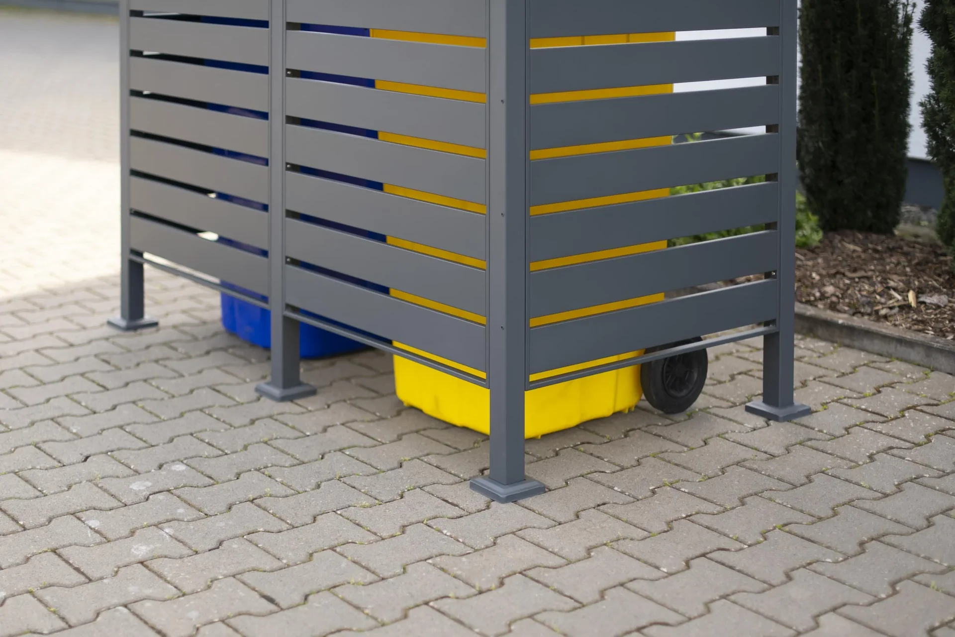 Mülltonnenverkleidung Planum 2er Box, 150 cm, antharzit - 6