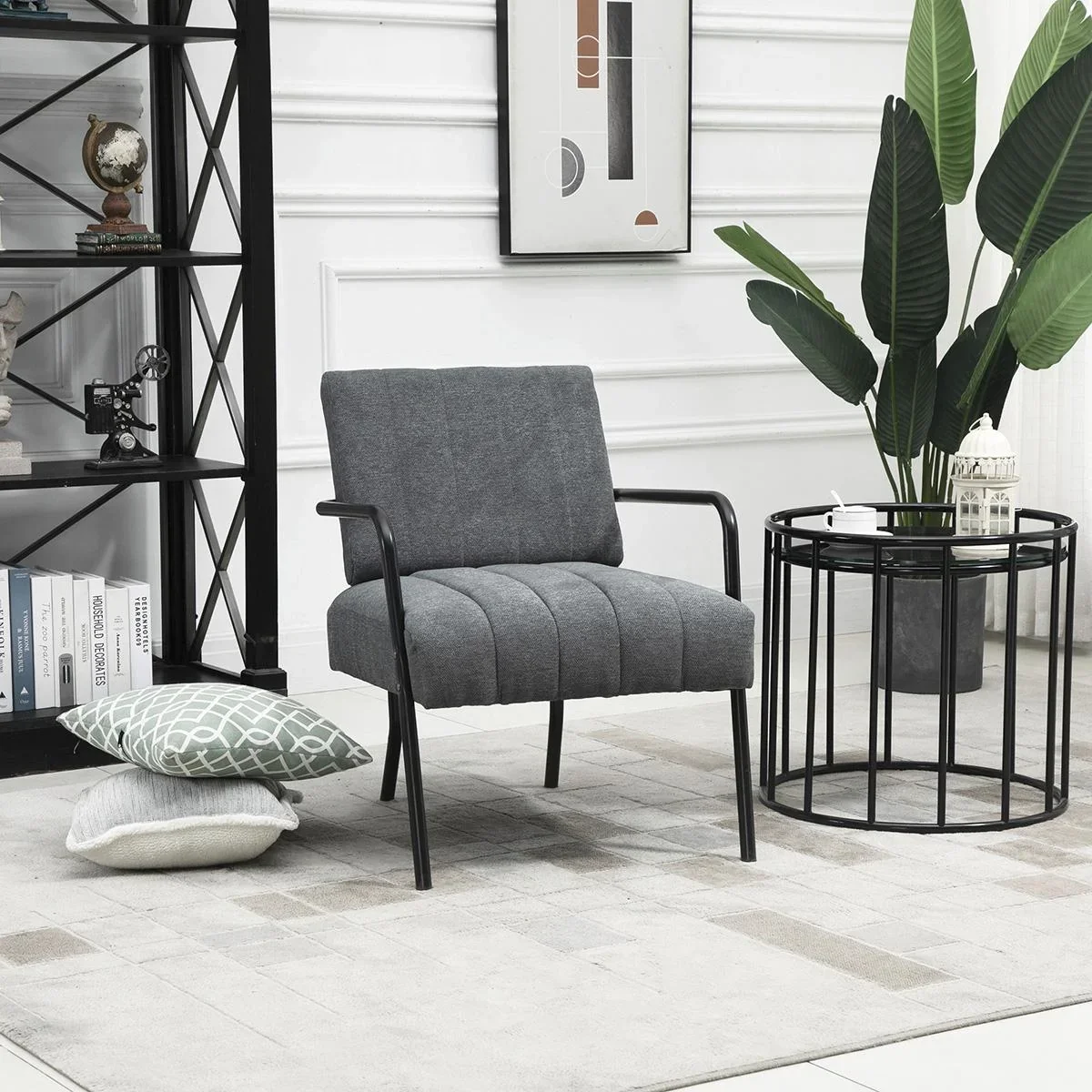 Akzent Stuhl 59 cm x 75 cm x 77 cm - 0