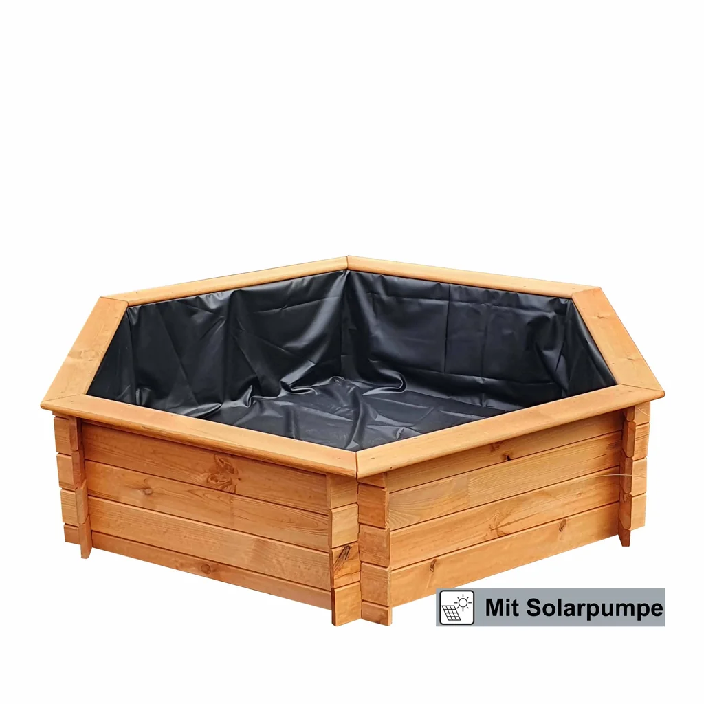 Sechseck-Hochteich 200 cm Solar - 1