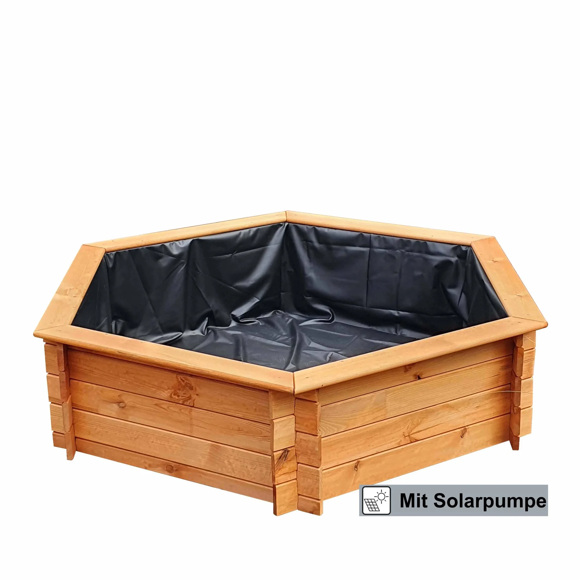 Sechseck-Hochteich 200 cm Solar - 1