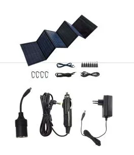 Tragbare Stromversorgungsstation mit Solarpanel und Lampe - 7