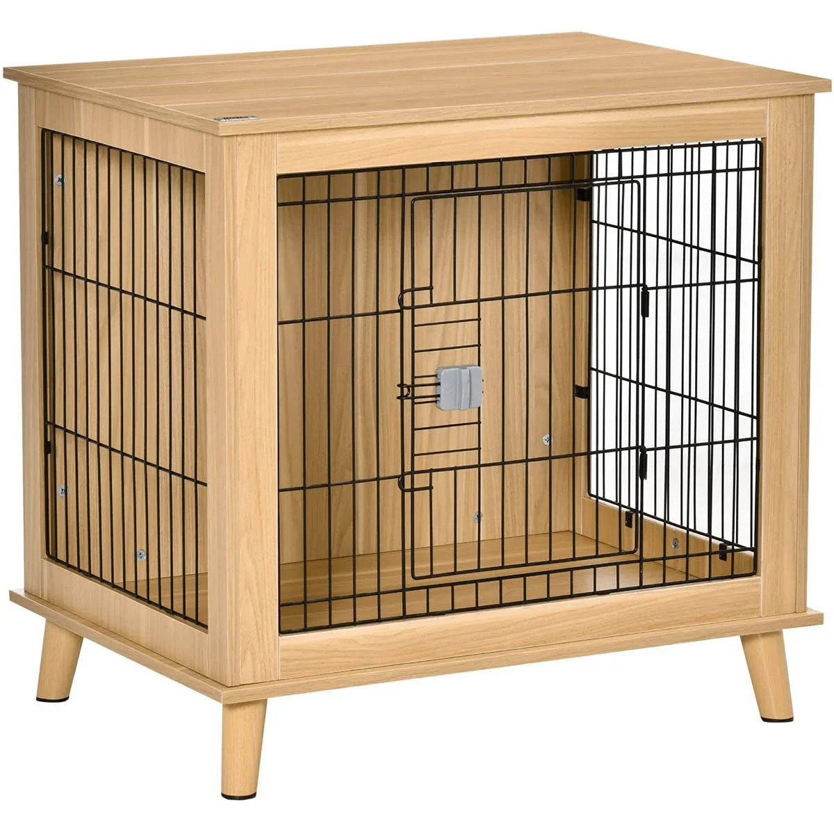 Hundekäfig aus Holz mit Tischoberfläche erhöhtes Design Hundebox für mittelgroße Hunde innen Zuhause Tierkäfig Haustier - 1
