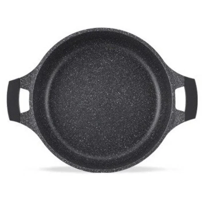 Suppenauflauf aus Marmor - Mit Glasdeckel schwarz - 24 cm - 0