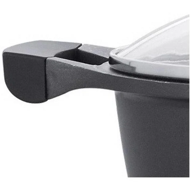 Suppenauflauf aus Marmor - Mit Glasdeckel schwarz - 24 cm - 2