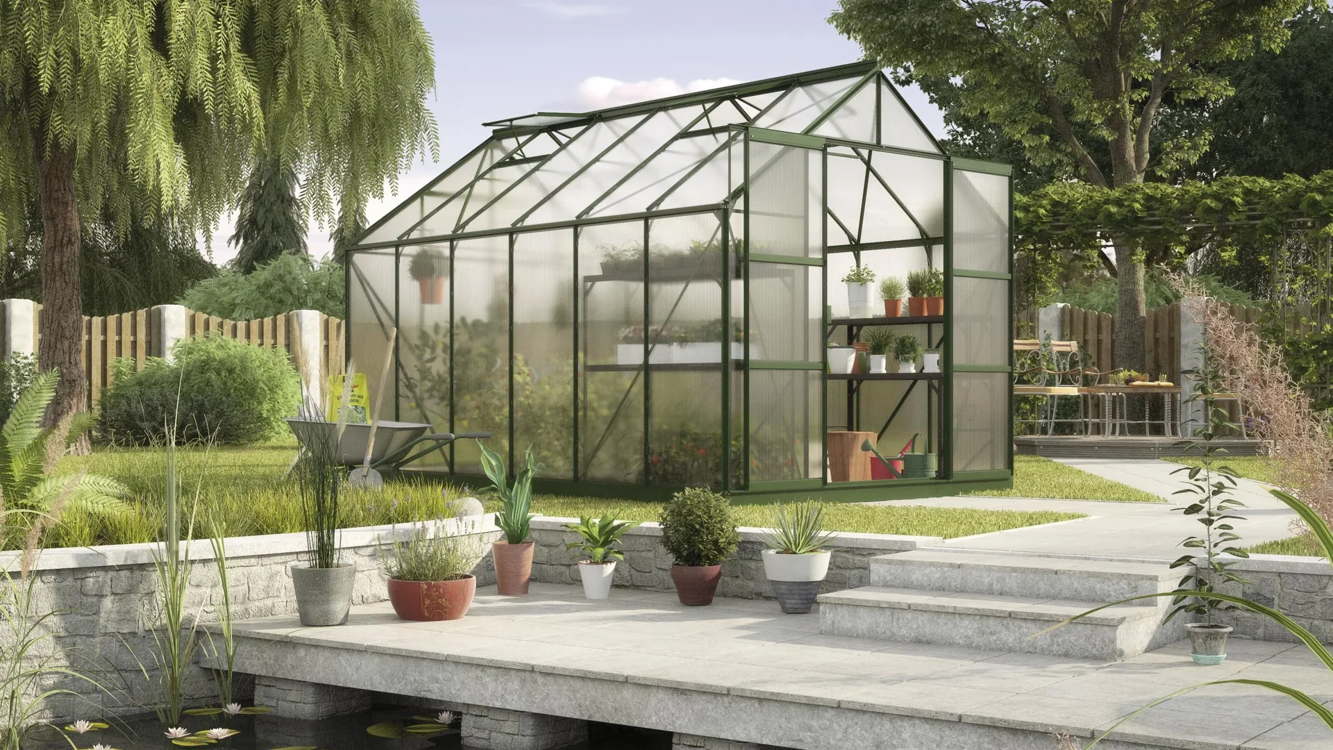 Gewächshaus Uranus 9900 HKP 4 mm, Farbe smaragd - 0