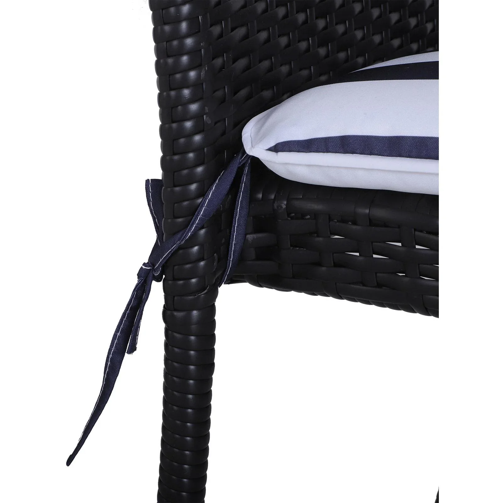 6er-Set Sitzkissen Stuhlkissen Bodenkissen Polsterkissen Sitzauflage abnehmbar Bezug Blau + Weiß 42 x 42 x 5 cm - 0