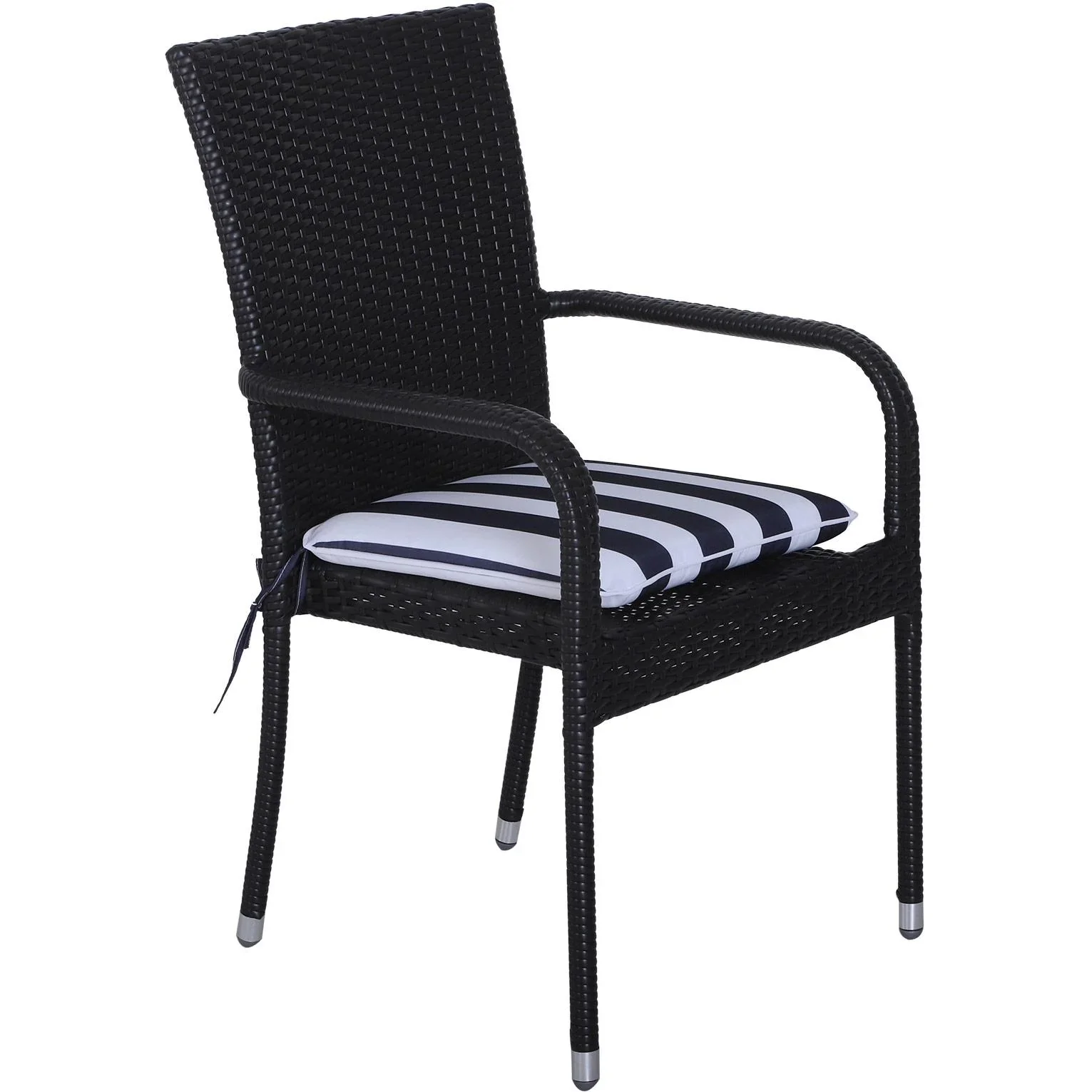 6er-Set Sitzkissen Stuhlkissen Bodenkissen Polsterkissen Sitzauflage abnehmbar Bezug Blau + Weiß 42 x 42 x 5 cm - 1