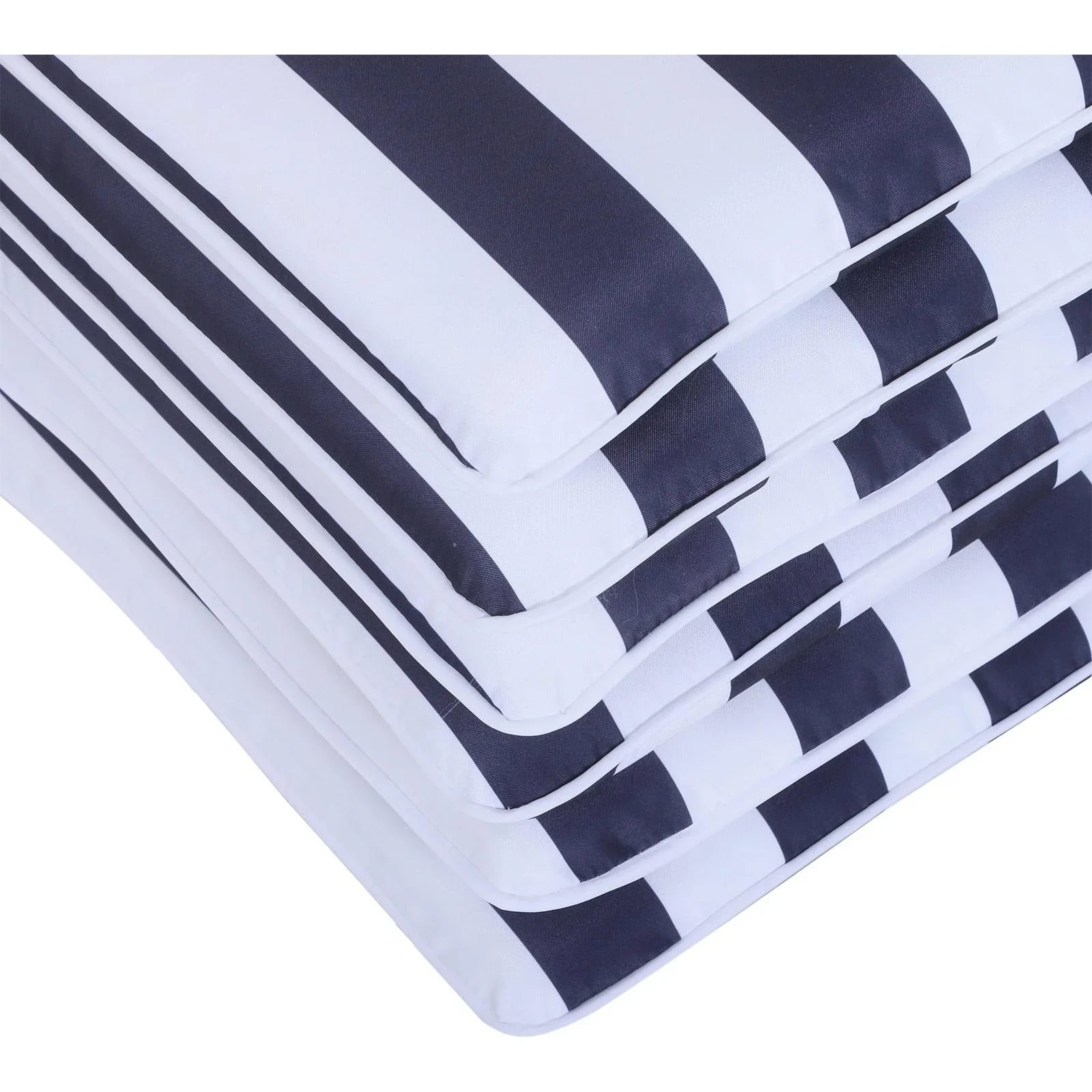 6er-Set Sitzkissen Stuhlkissen Bodenkissen Polsterkissen Sitzauflage abnehmbar Bezug Blau + Weiß 42 x 42 x 5 cm - 3