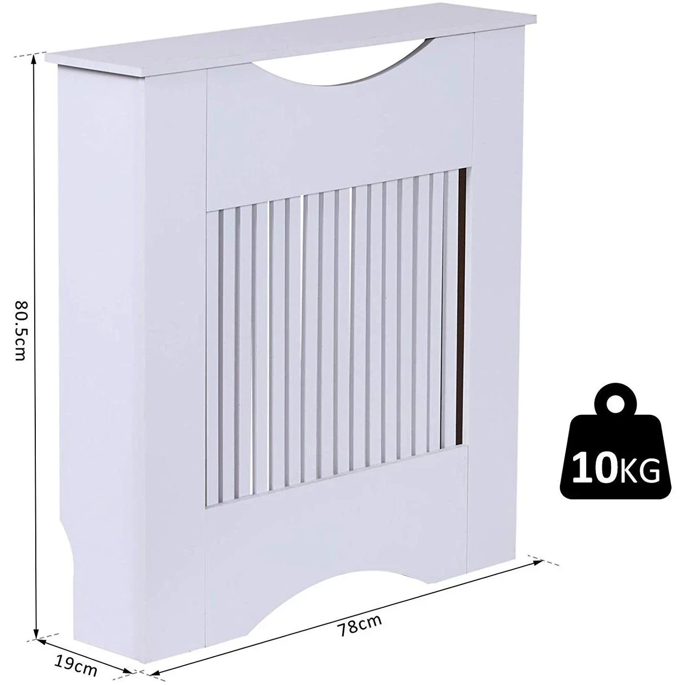 Heizkörperverkleidung Abdeckung Heizungsabdeckung MDF Weiß 78 x 19 x 80,5 cm - 0