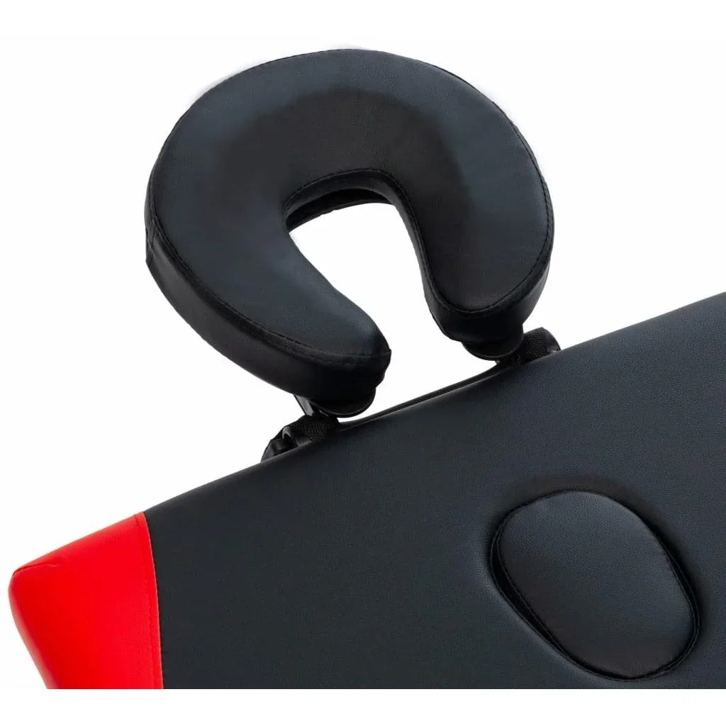 Klappbarer Massagetisch 2 Zonen Aluminium, schwarz und rot - 3