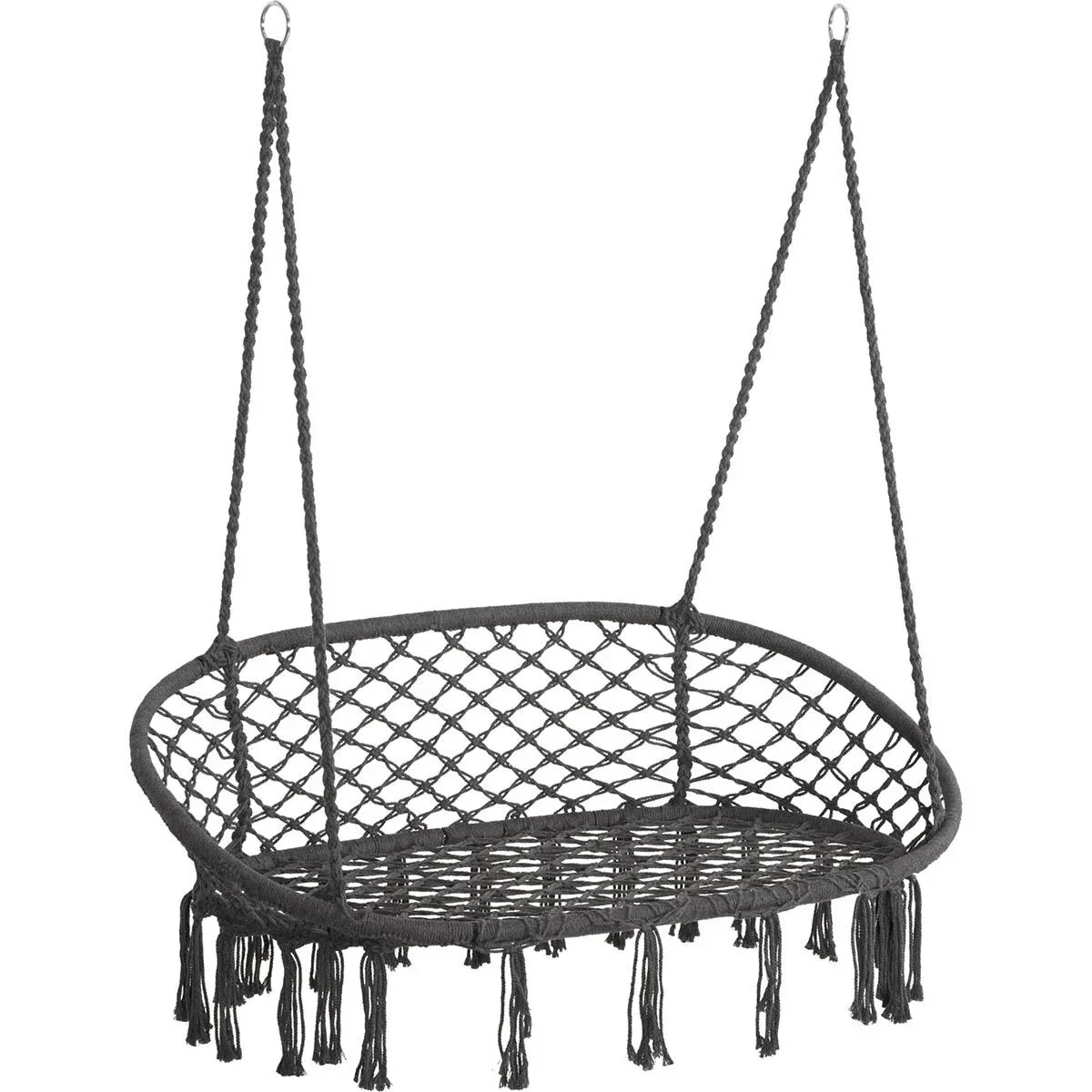 Hängesessel 2-persönlich - Boho-Stil - Grau - 130 x 70 x 35 cm - 2