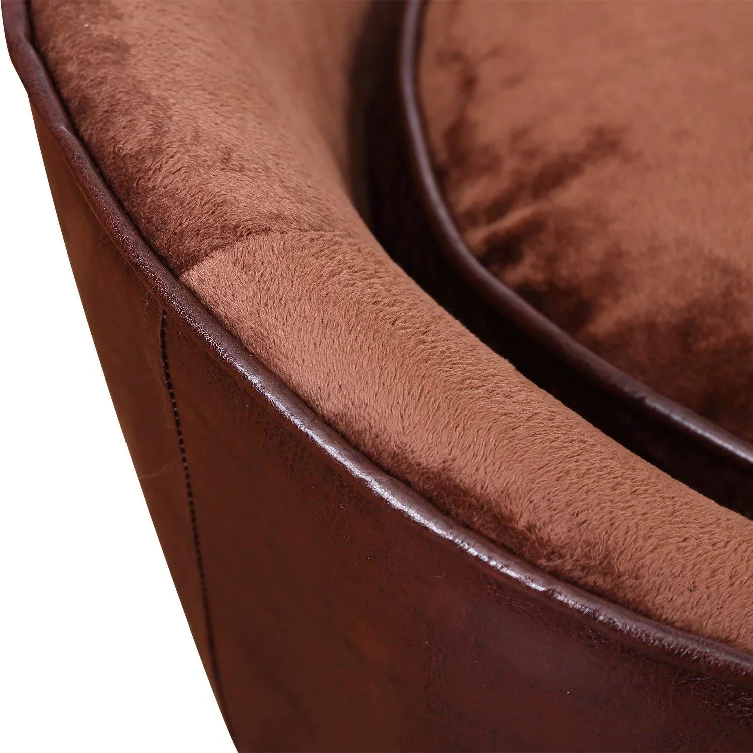 Hundematte Hundebett Hundesofa mit Kissen Rückentasche Kaffeebraun - 3