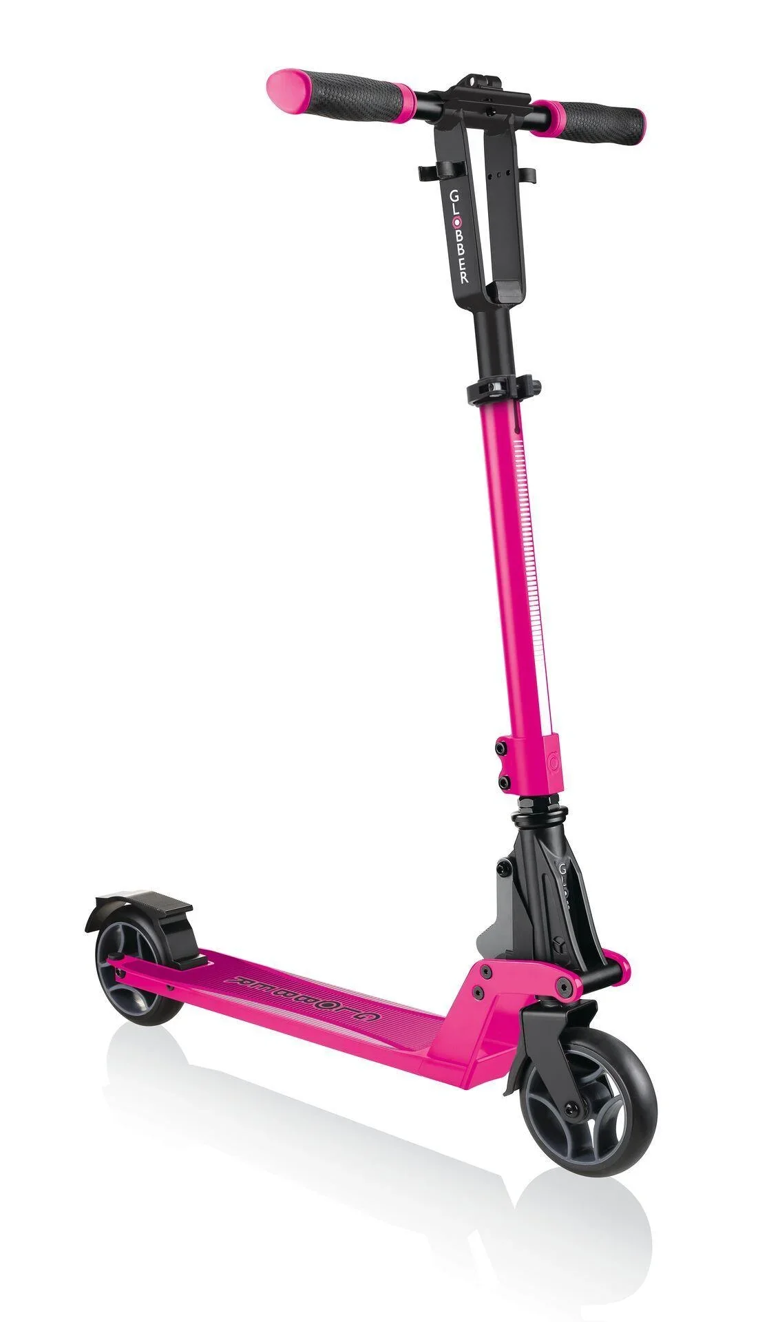 ONE K 125 Tretroller, 125 mm extra breit, ABEC 7, höhenverstellbar, Klappmechanismus, neon pink - 7