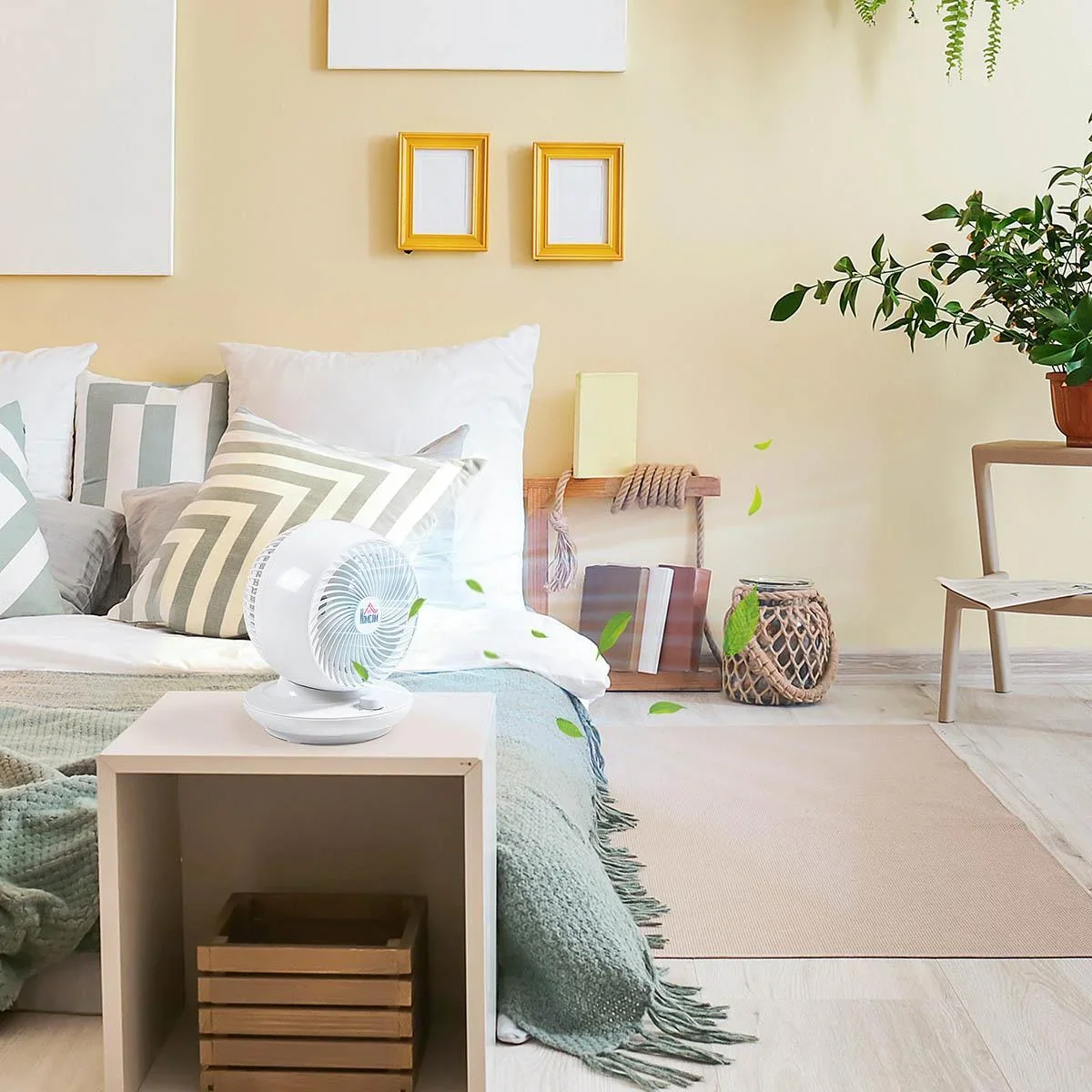 Tischventilator Umluftventilator 90° Kippfunktion 70° Oszillation 3 Geschwindigkeiten ABS Kunststoff l Ø27 x 34H cm - 2