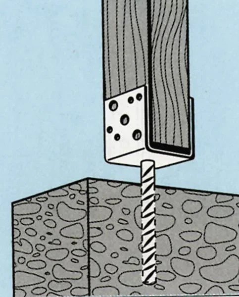 Pfostenträger in U-Form, Gabelweite 91 mm (90 mm Holz-Gartenbaumaß) - 0