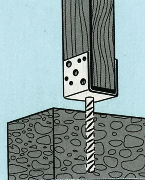 Pfostenträger in U-Form, Gabelweite 91 mm (90 mm Holz-Gartenbaumaß) - 2