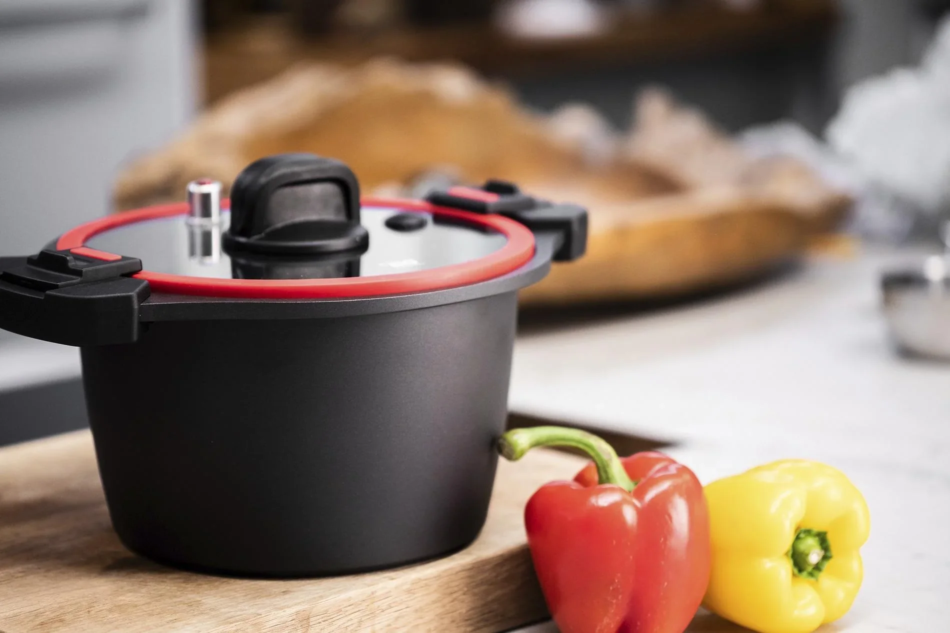 Energiespartopf 6 Liter - Aluguss Kochtopf mit Druckausgleich-Deckel zum Sofort-Öffnen - 2