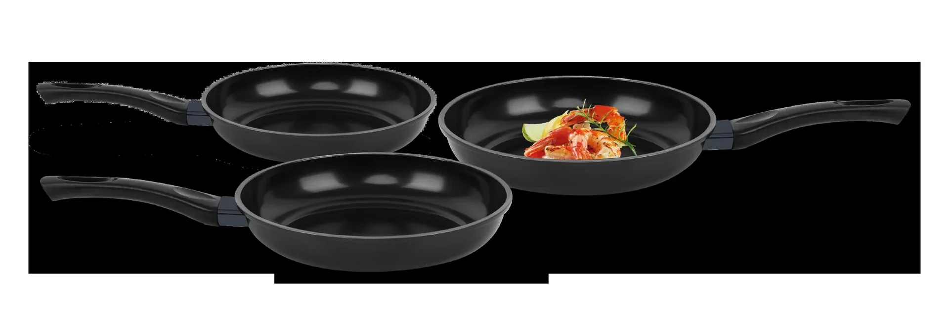 Carbon Pfannenset Schwarz, 3-teilig ( Ø 20 cm/ 24 cm/ 28 cm) mit Antihaft Diamantbeschichtung - 4