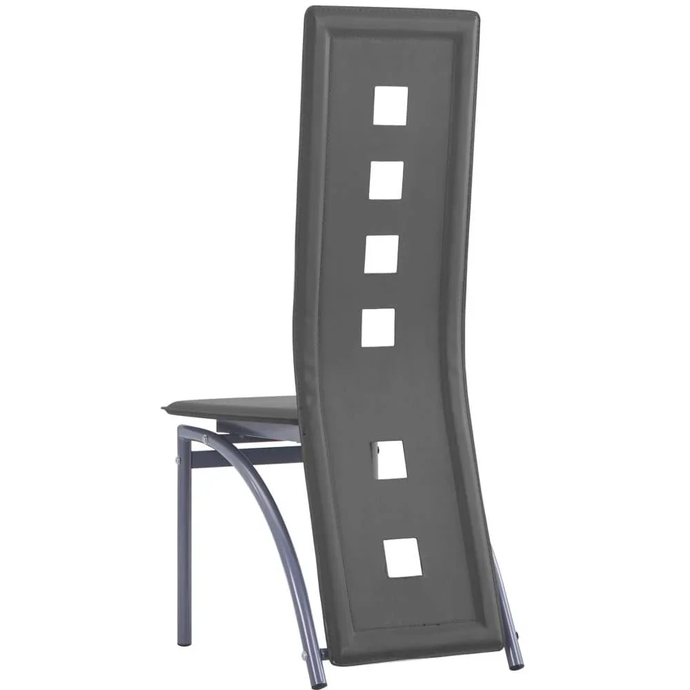 Esszimmerstühle 4-Sitzer Kunstleder grau - 1