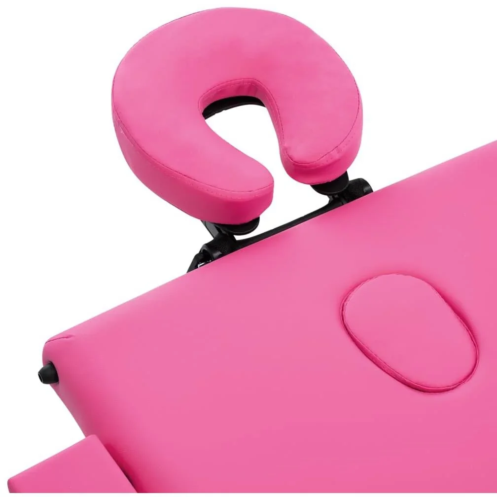 Klappbarer Massagetisch 3 Zonen Holz rosa - 5