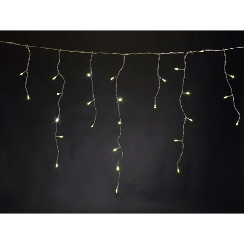 Vellight Eiszapfen-Weihnachtsbeleuchtung - 4 x 0,6 M - 144 LEDs - Warmweiß - Innen & Außen - 0