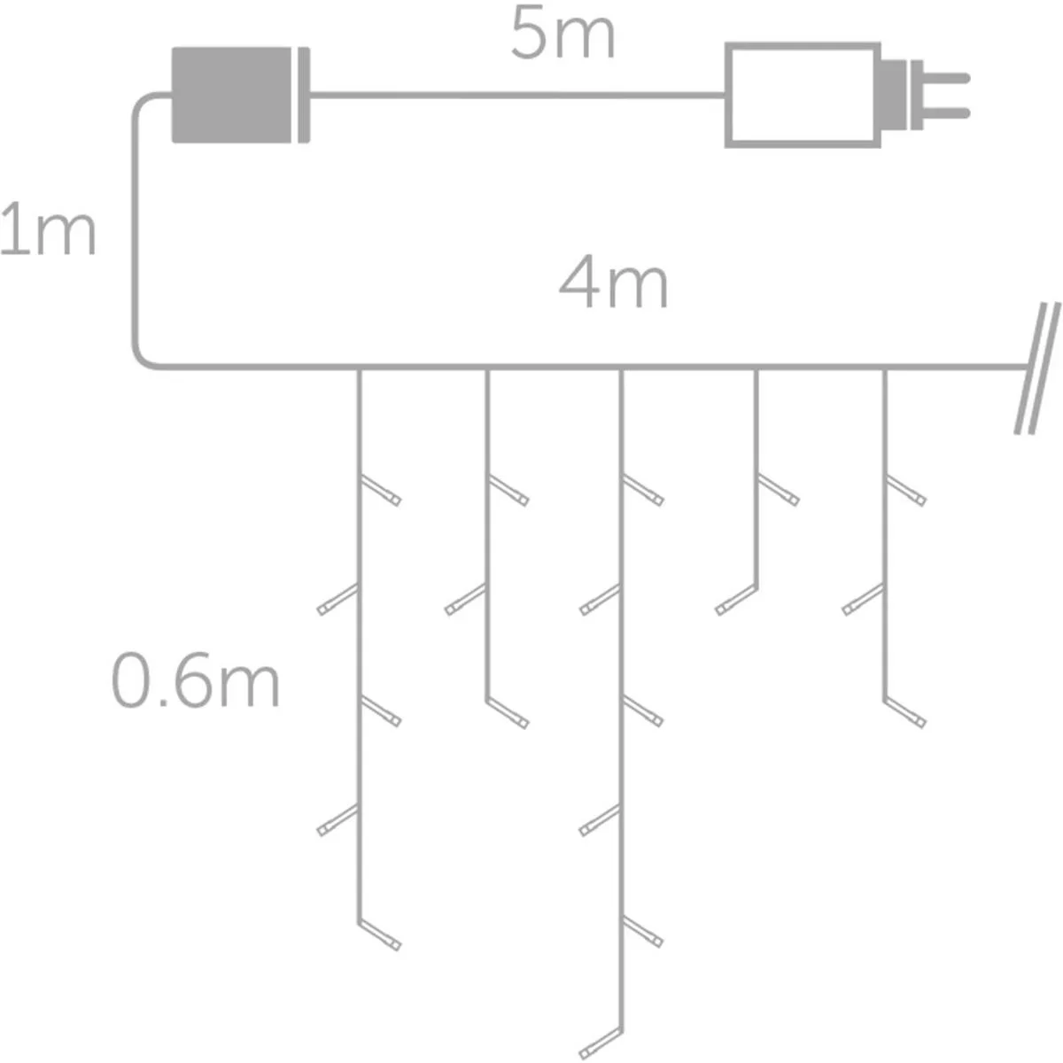 Vellight Eiszapfen-Weihnachtsbeleuchtung - 4 x 0,6 M - 144 LEDs - Warmweiß - Innen & Außen - 2