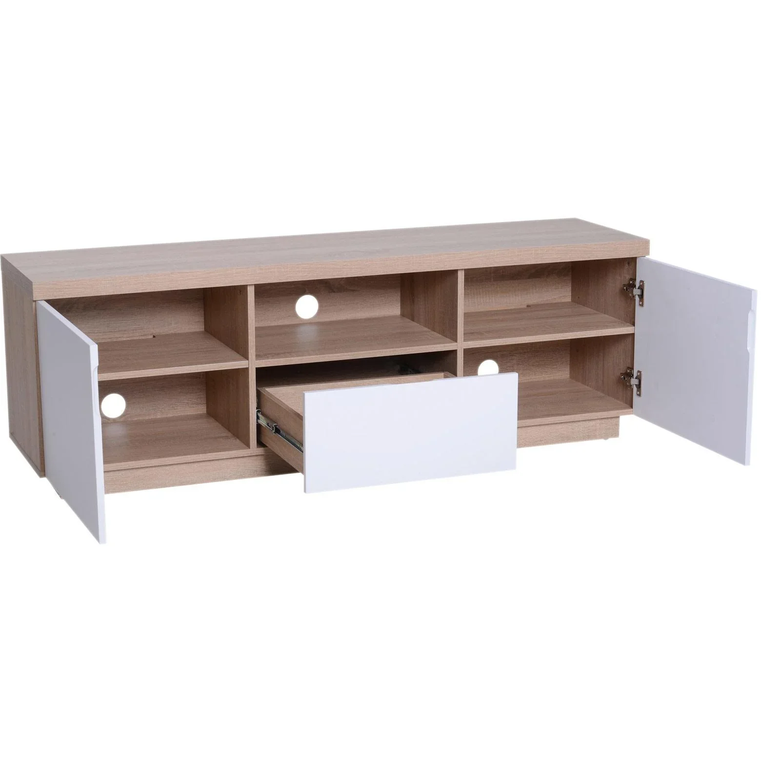 Fernsehtisch Fernsehschrank TV-Board Lowboard TV-Schrank Unterschrank 1 x Schublade 2 x Schränke 150 x 39 x 50 cm - 7