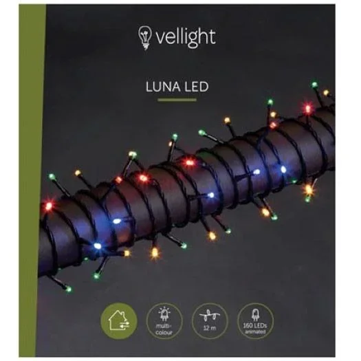 Vellight Weihnachtsbeleuchtung - 12m - 160 LEDs - Mehrfarbig - Innen & Außen - 1