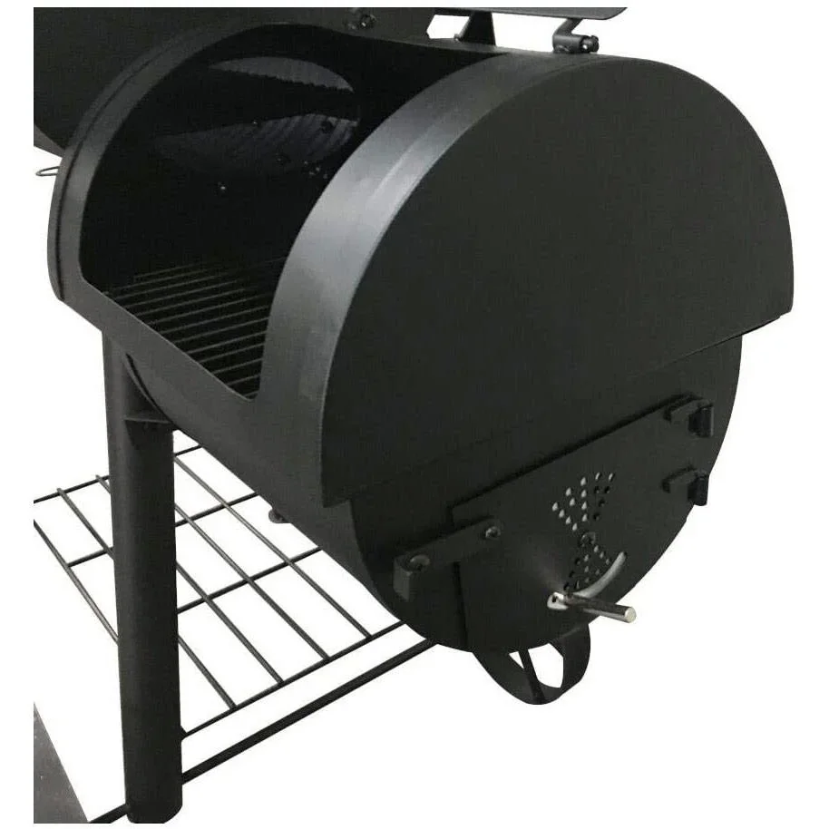 Holzkohlegrill Smoker Edmonton 121x122x55cm Schwarz - 3
