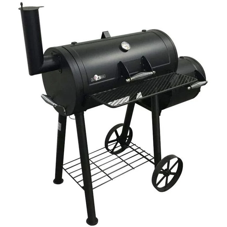 Holzkohlegrill Smoker Edmonton 121x122x55cm Schwarz - 4