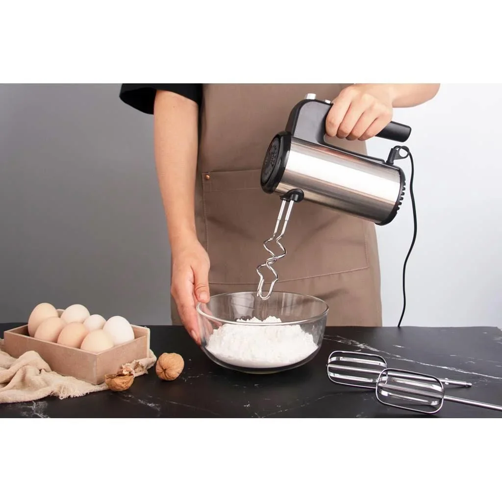 Handmixer - 5 Geschwindigkeitsstufen - 750W - Edelstahl - 3