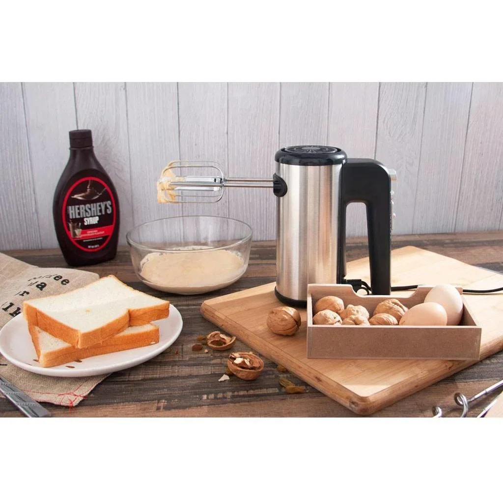 Handmixer - 5 Geschwindigkeitsstufen - 750W - Edelstahl - 6