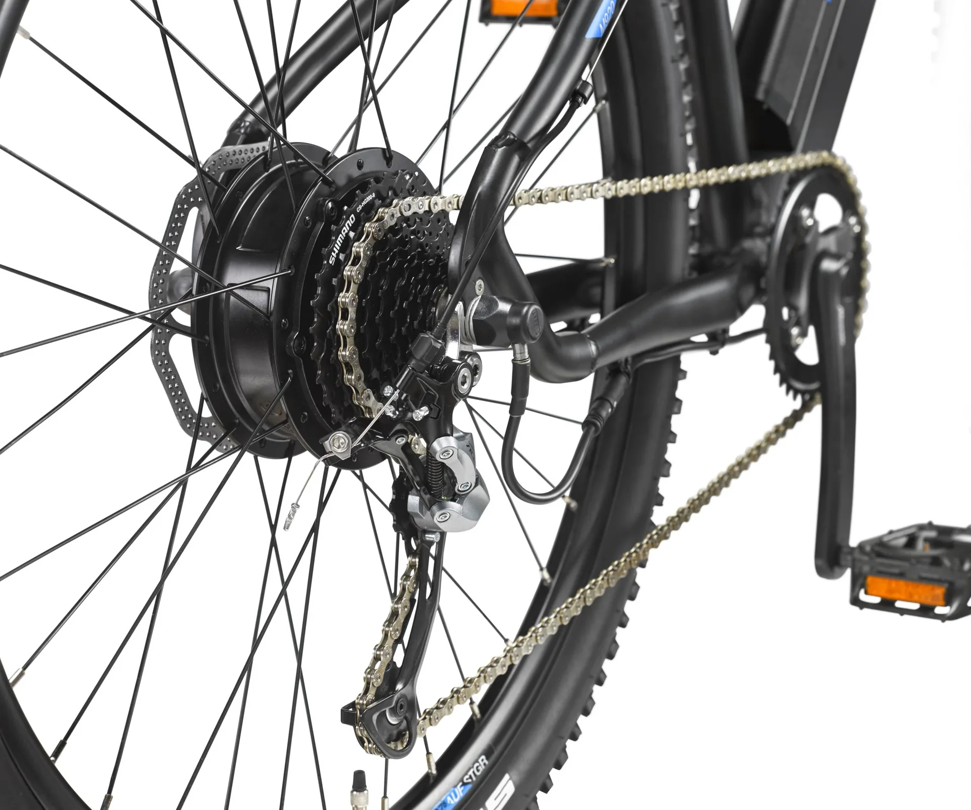 Unisex Alu MTB Hardtail E-Bike 27,5 Zoll, 9-Gang Kettenschaltung, Rahmenhöhe 48 cm, anthrazit/blau, Aufsteiger M920 - 1