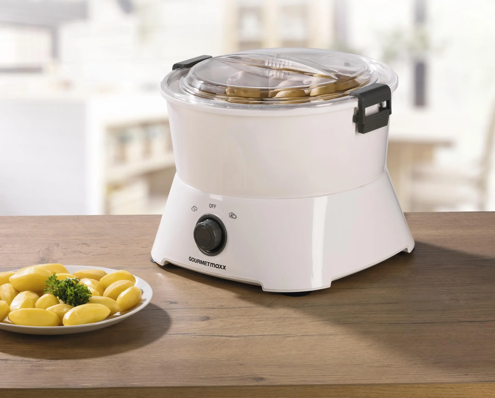 Elektro Kartoffelschäler 2in1, 85 Watt - Mit Salatschleuder - 1