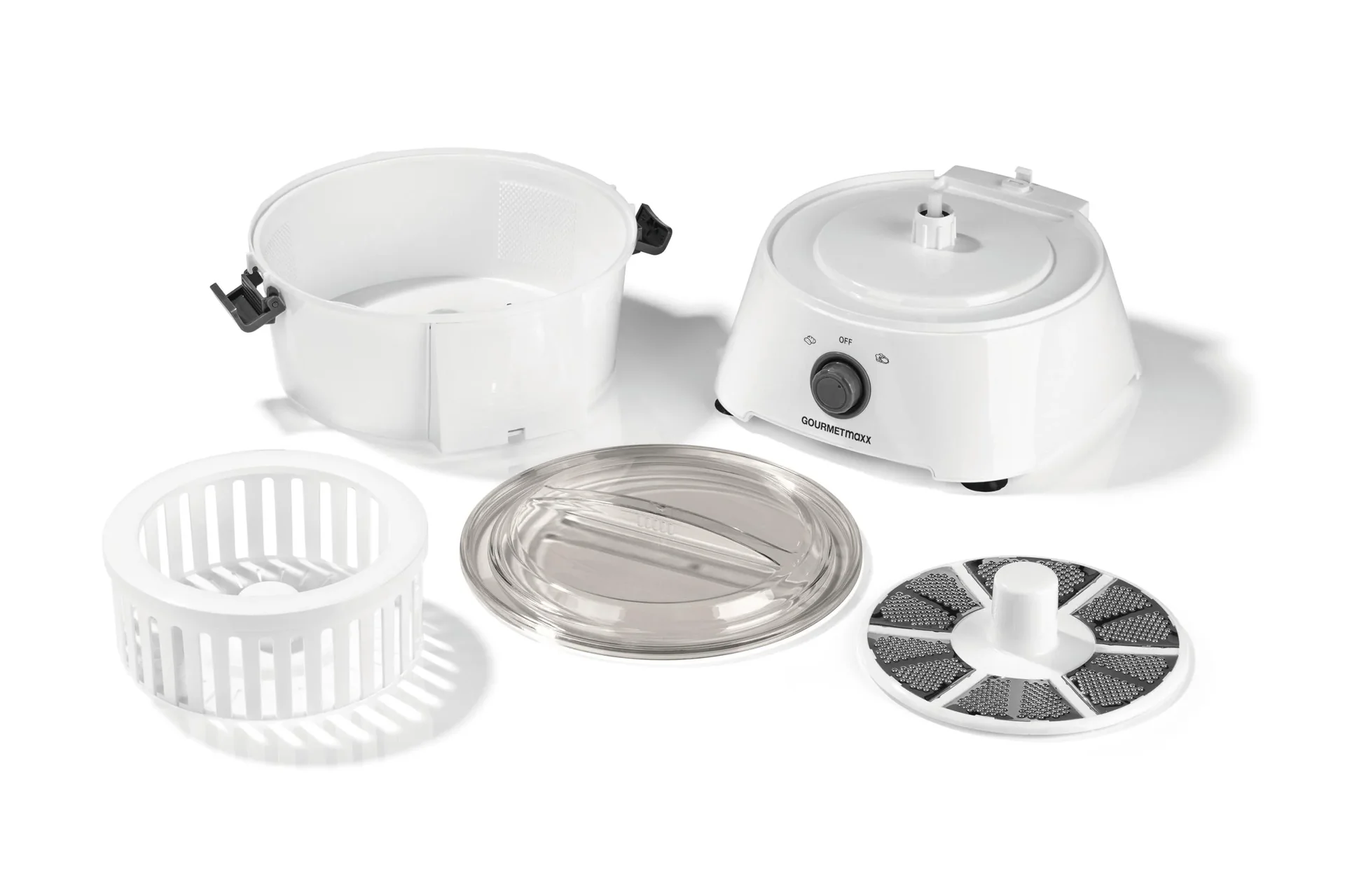 Elektro Kartoffelschäler 2in1, 85 Watt - Mit Salatschleuder - 4