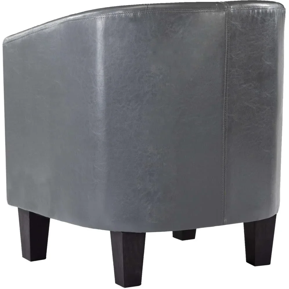 Schalensitz mit Ottomane Leder grau - 2