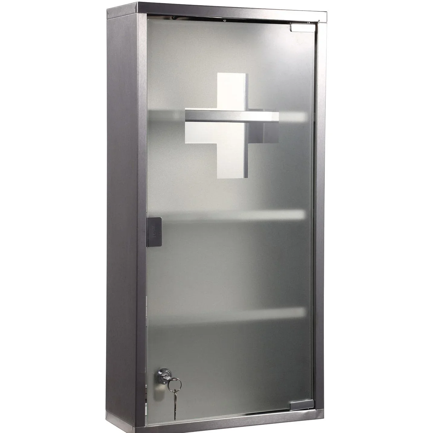 Medizinschrank aus Edelstahl mit 4 Fachböden abschließbar - 0