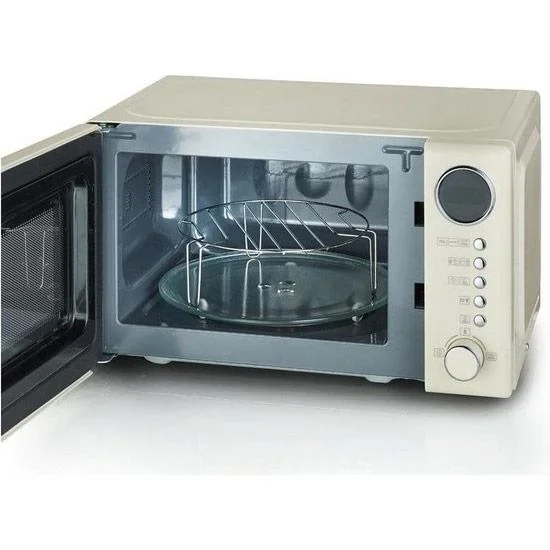 Mikrowellenherd 700 Watt und Grill 1000 Watt - 2 in 1 - Weiß - Retro-Stil - 0