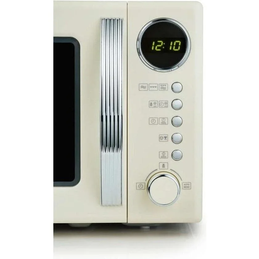 Mikrowellenherd 700 Watt und Grill 1000 Watt - 2 in 1 - Weiß - Retro-Stil - 1