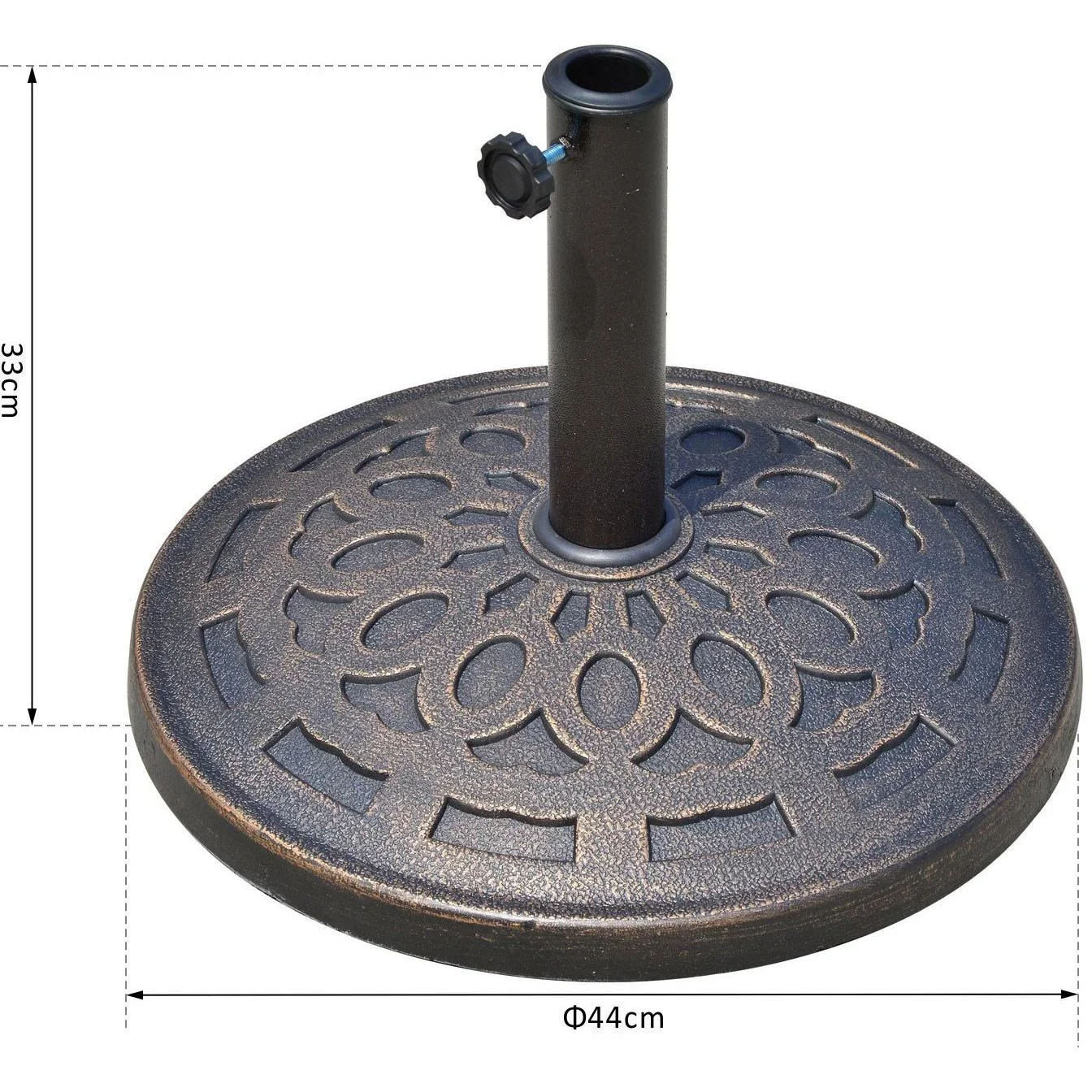 Schirmständer Sonnenschirmfuß rund 38/48mm Bronze - 4